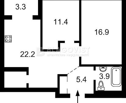 Продаж квартири в ЖК Campus! площа: 65 кв.м., 2 кім. з ремонтом!