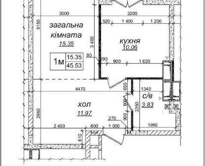 1 кімнатна квартира 45,53м2, 1,5км від метро, ЖК Одеський бульвар