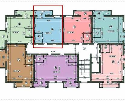 Квартира 1К вільного планування 43,57 м² в новобудові пл.700річчя