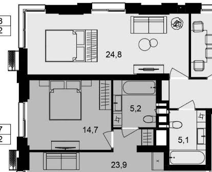1 кімнатна квартира в новобудові