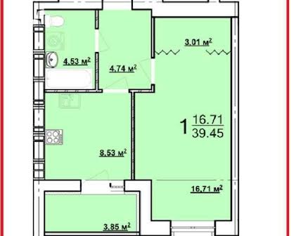Продам 1 комн квартиру 40м2 в заселенном доме ЖК Мира 3 J