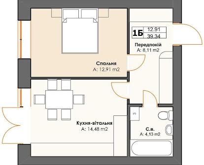 1 кімнатна квартира з  власною терасою - 41 560$