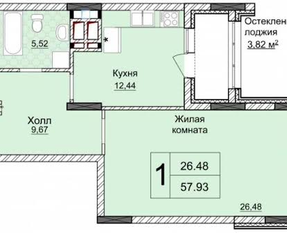 ЖК Новопечерские Липки продажа 1к 58м2 невысокий этаж