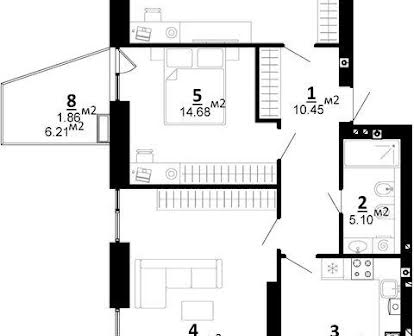 Продаж 3-кімнатної квартири 97 м2 з балконом в ЖК City Lake