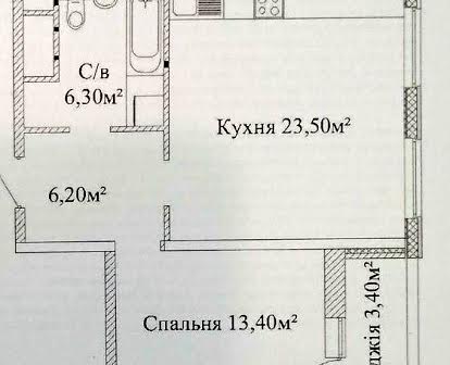 1 комнатная квартира секция 2, Альтаир 3, общая 52,5м², собственник
