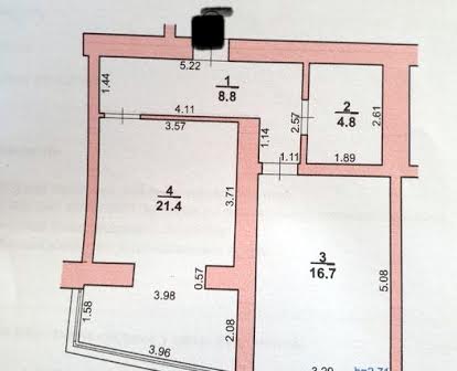 Однокімнатна квартира 51,7 м² у Хмельницькому