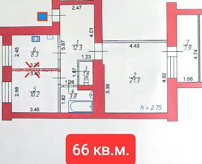 Двокімнатна з автономкою в ЖК Оберіг.