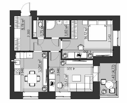 Двокімнатка квартира в Новобудові Family City