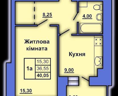 Однокімнатна квартира на Степового Фронту 20