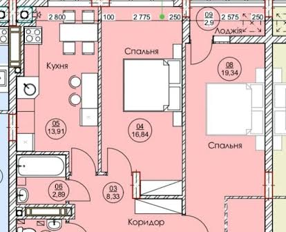 Продаж 2 кімнатна квартира 65 м.кв. новобуд Дубляни.