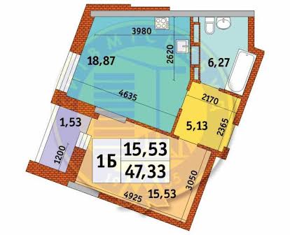 Без%! 1к квартира 47.33 м² в ЖК MIRAX, вул. Глибочицька Лукянівка