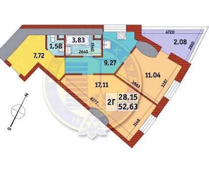 Без%! 2к квартира 52.63 м² в ЖК MIRAX, вул. Глибочицька Поділ